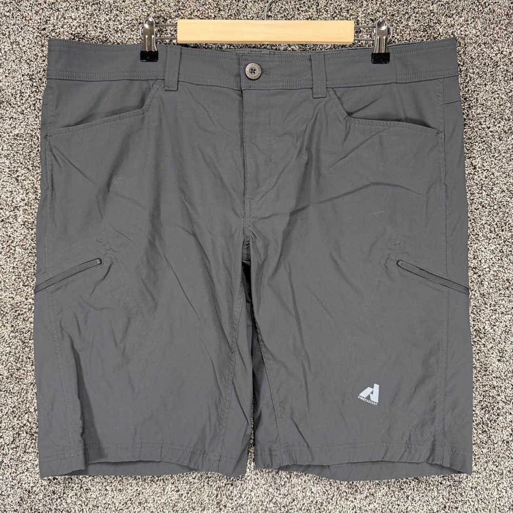 Eddie Bauer First Ascent Guide Pro Shorts Mens 42/12 Gray Hiking Cargo Outdoor